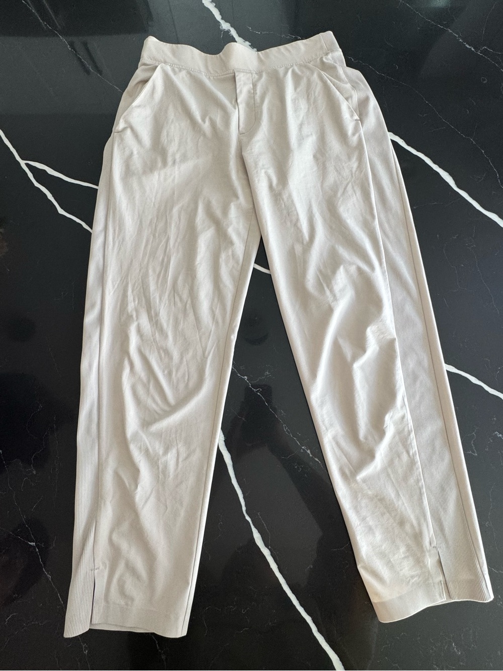 Athleta Cream Straight-Leg Pants